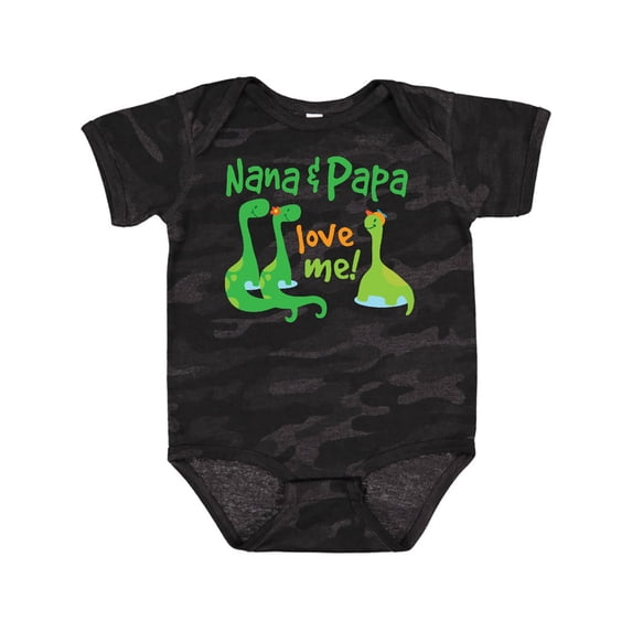 Inktastic Nana Papa Love Me Grandchild Dinosaur Boys Baby Bodysuit
