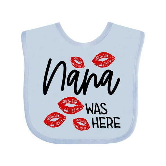 Inktastic Nana Was Here Red Kisses Boys or Girls Baby Bib