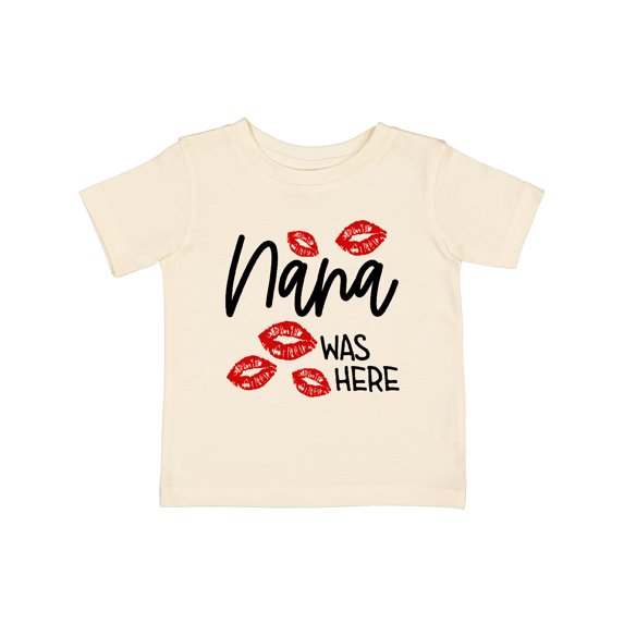 Inktastic Nana Was Here Red Kisses Boys or Girls Baby T-Shirt