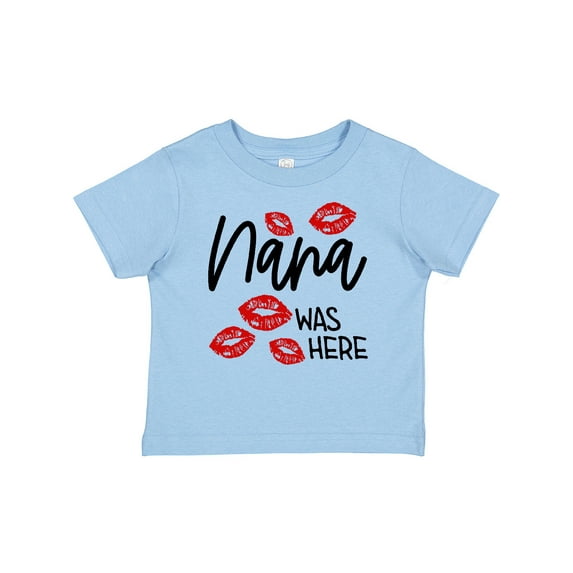 Inktastic Nana Was Here Red Kisses Boys or Girls Baby T-Shirt