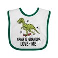 thumbnail image 1 of Inktastic Nana and Grandpa Love Me Dinosaur Grandson Boys Baby Bib, 1 of 4