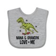 thumbnail image 1 of Inktastic Nana and Grandpa Love Me Dinosaur Grandson Boys Baby Bib, 1 of 4