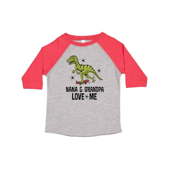 Inktastic Nana and Grandpa Love Me Dinosaur Grandson Boys Toddler T-Shirt