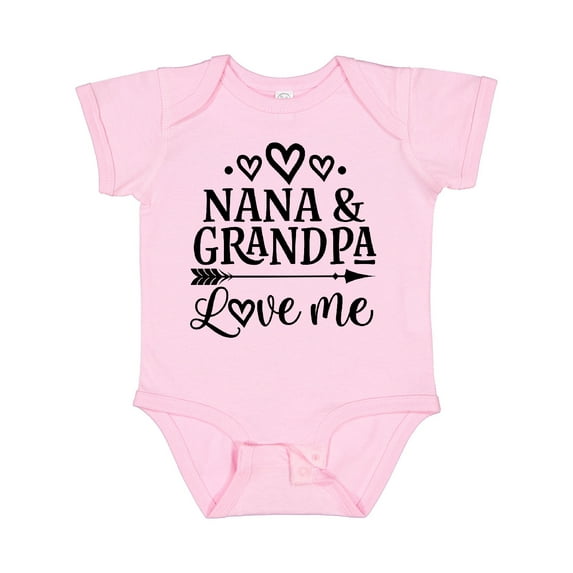 Inktastic Nana and Grandpa Love Me Girls Baby Bodysuit