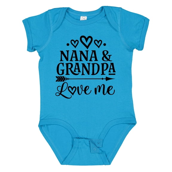 Inktastic Nana and Grandpa Love Me Girls Baby Bodysuit
