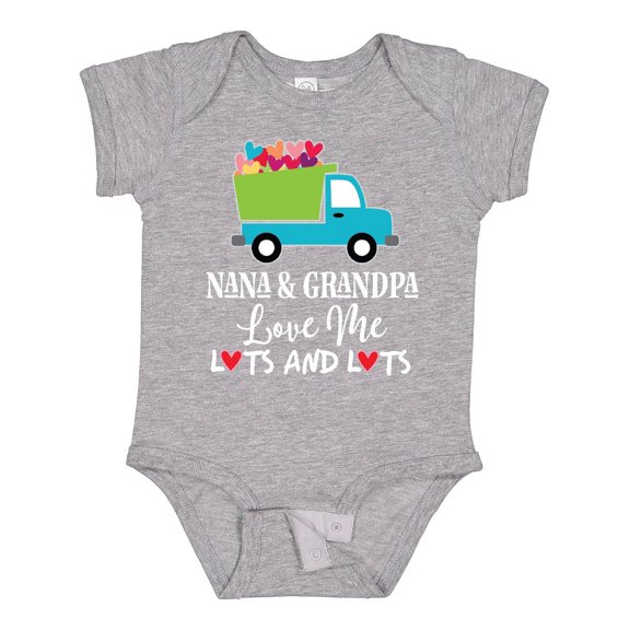 Inktastic Nana and Grandpa Love Me Valentine Truck Boys Baby Bodysuit
