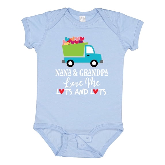 Inktastic Nana and Grandpa Love Me Valentine Truck Boys Baby Bodysuit