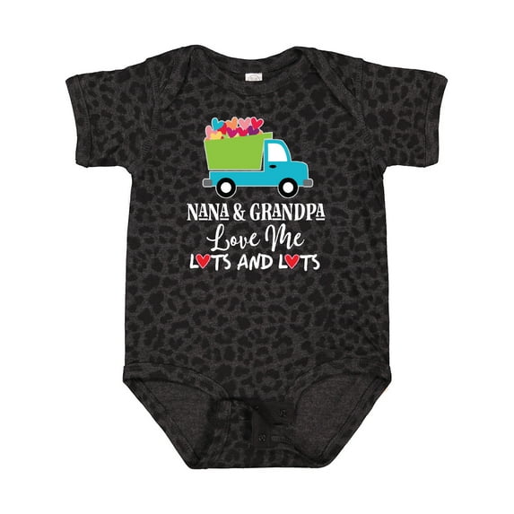 Inktastic Nana and Grandpa Love Me Valentine Truck Boys Baby Bodysuit