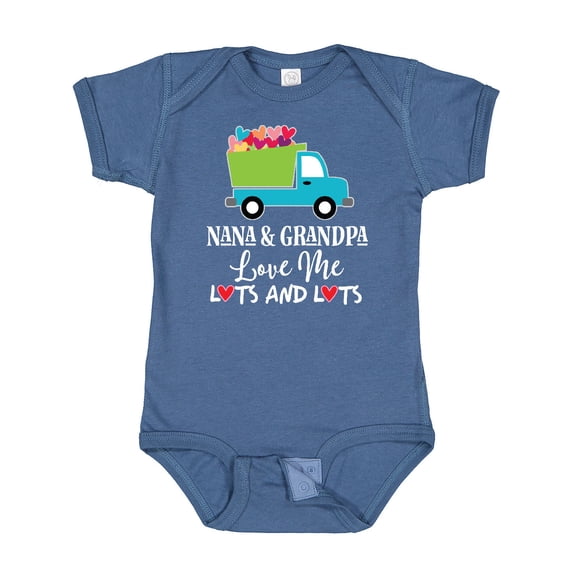 Inktastic Nana and Grandpa Love Me Valentine Truck Boys Baby Bodysuit
