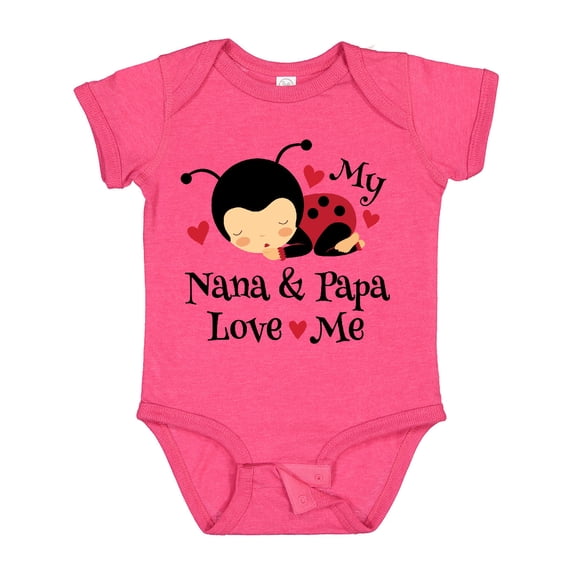 Inktastic Nana and Papa Love Me Baby Boys or Girls Baby Bodysuit