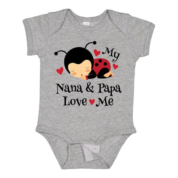 Inktastic Nana and Papa Love Me Baby Boys or Girls Baby Bodysuit