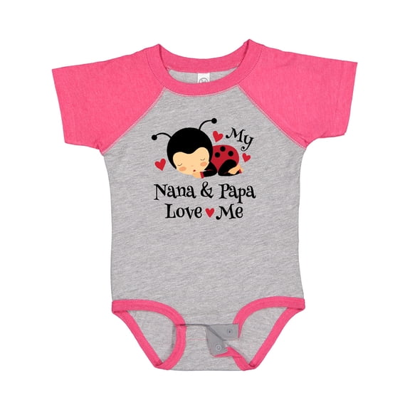 Inktastic Nana and Papa Love Me Baby Boys or Girls Baby Bodysuit