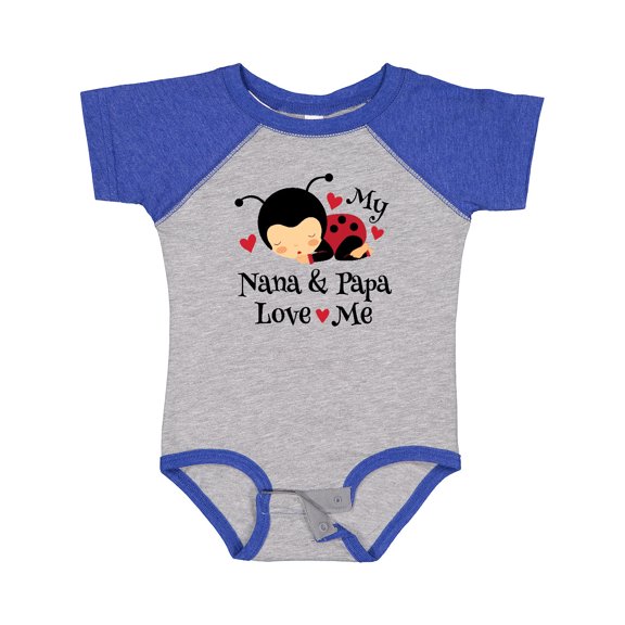 Inktastic Nana and Papa Love Me Baby Boys or Girls Baby Bodysuit