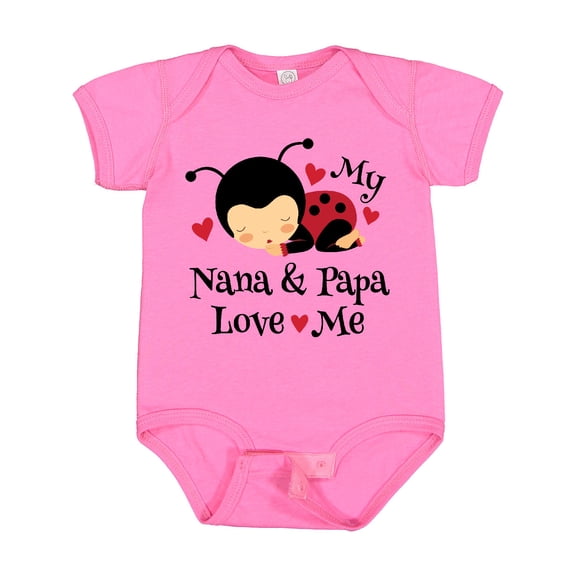Inktastic Nana and Papa Love Me Baby Boys or Girls Baby Bodysuit