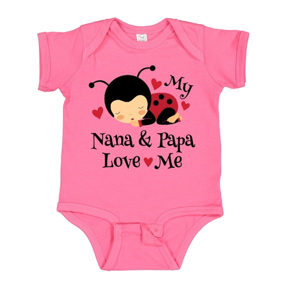 Inktastic Nana and Papa Love Me Baby Boys or Girls Baby Bodysuit