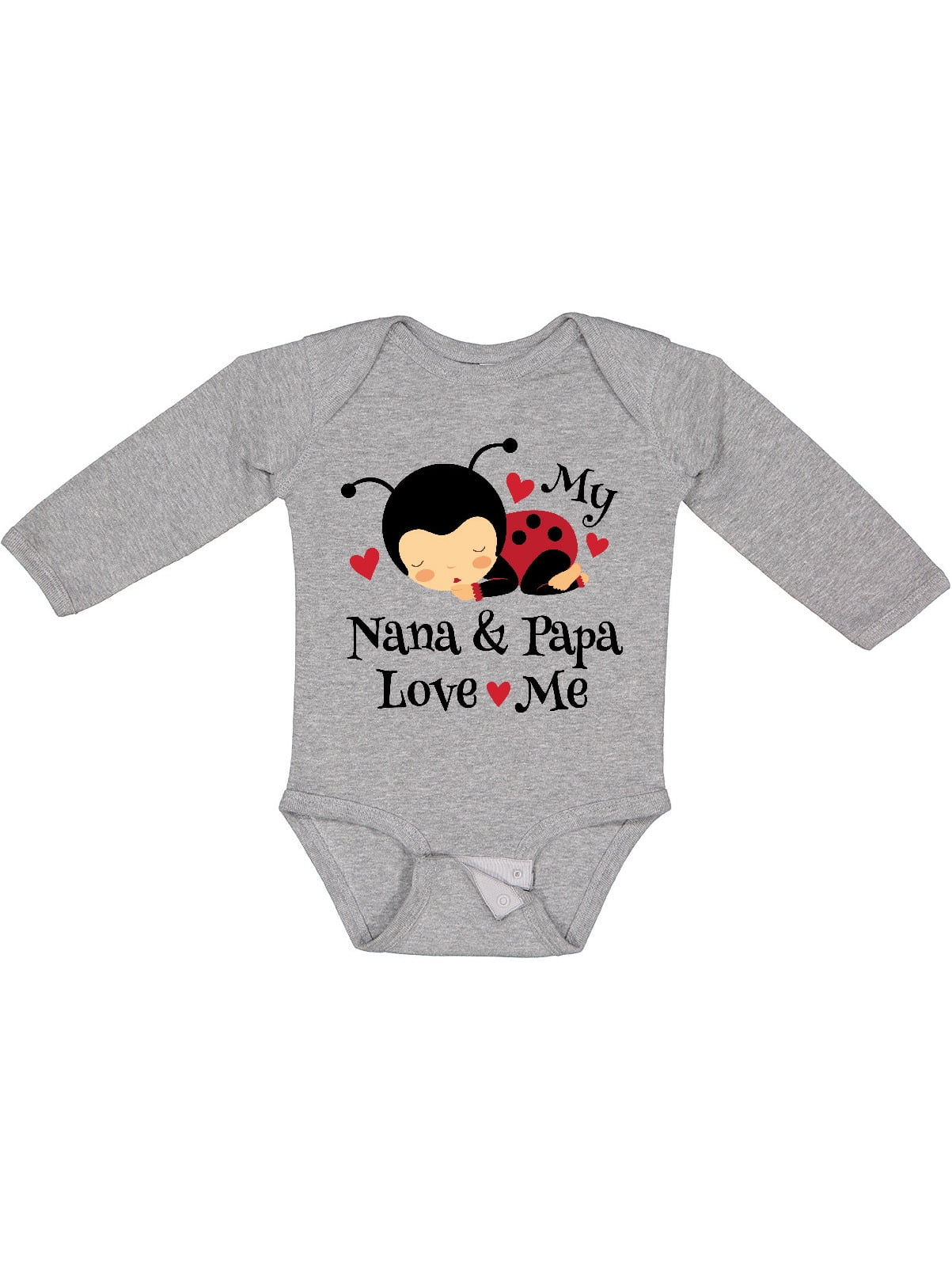 Inktastic Nana and Papa Love Me Baby Boys or Girls Long Sleeve