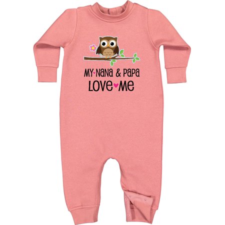 Inktastic Nana and Papa Love Me Baby Girl Baby Fleece Romper