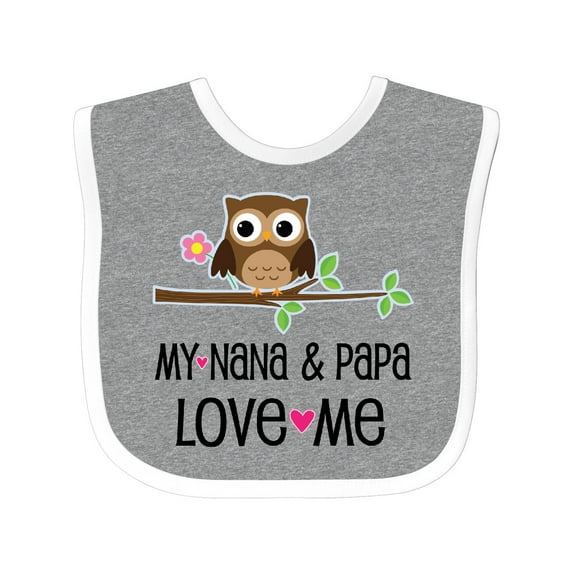 Inktastic Nana and Papa Love Me Baby Girl Girls Baby Bib