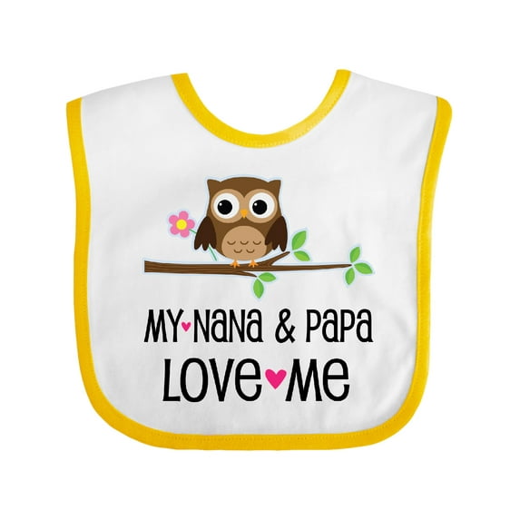 Inktastic Nana and Papa Love Me Baby Girl Girls Baby Bib