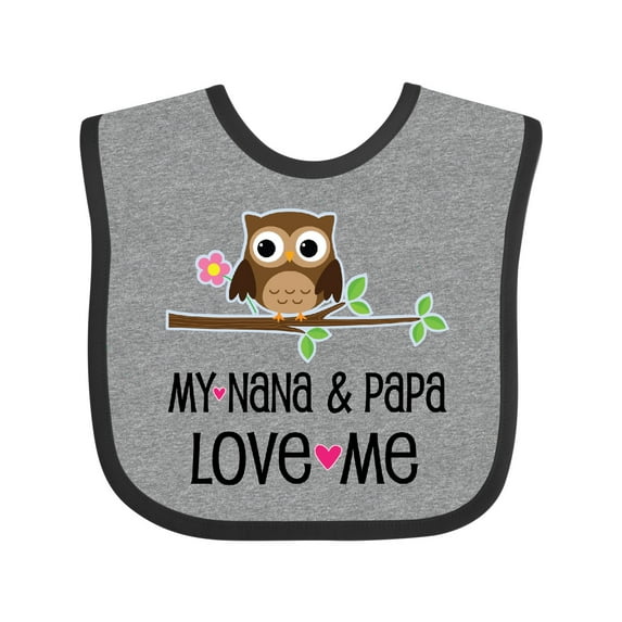 Inktastic Nana and Papa Love Me Baby Girl Girls Baby Bib