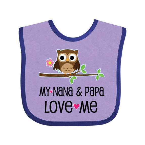 Inktastic Nana and Papa Love Me Baby Girl Girls Baby Bib