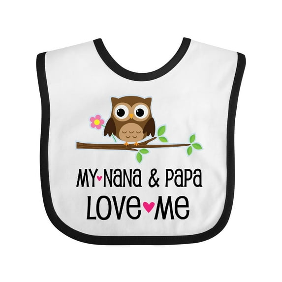 Inktastic Nana and Papa Love Me Baby Girl Girls Baby Bib