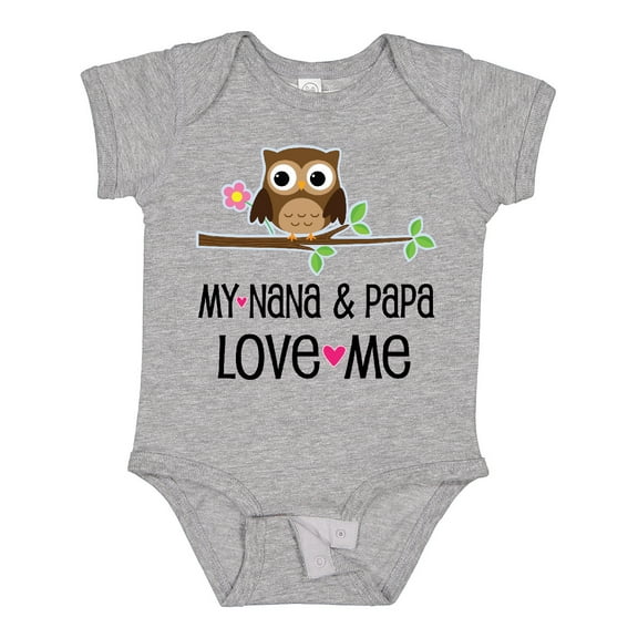 Inktastic Nana and Papa Love Me Baby Girl Girls Baby Bodysuit