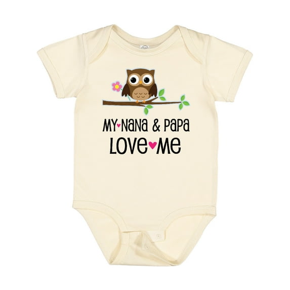 Inktastic Nana and Papa Love Me Baby Girl Girls Baby Bodysuit