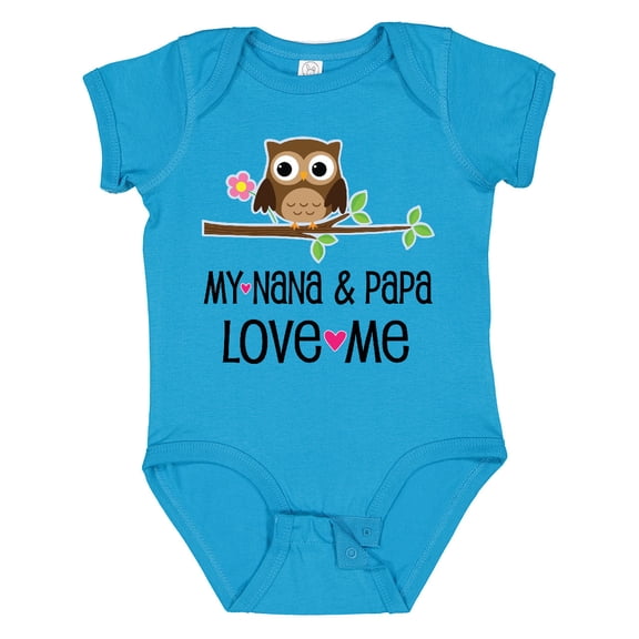 Inktastic Nana and Papa Love Me Baby Girl Girls Baby Bodysuit