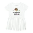 thumbnail image 1 of Inktastic Nana and Papa Love Me Baby Girl Girls Baby Dress, 1 of 5