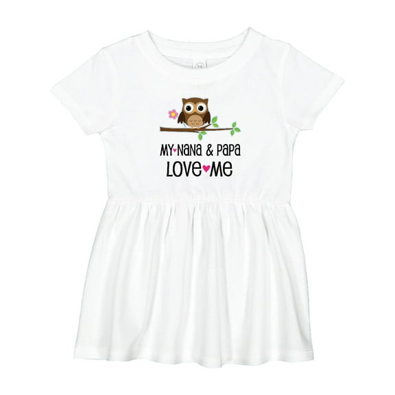 Inktastic Nana and Papa Love Me Baby Girl Girls Baby Dress