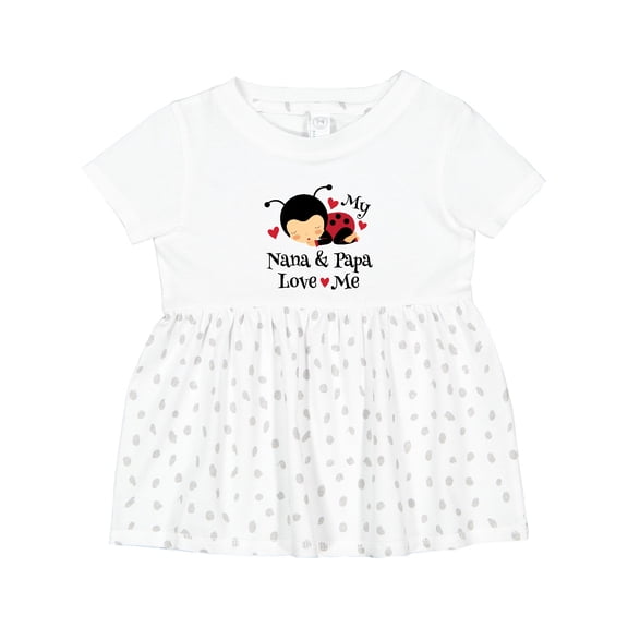Inktastic Nana and Papa Love Me Baby Girls Baby Dress