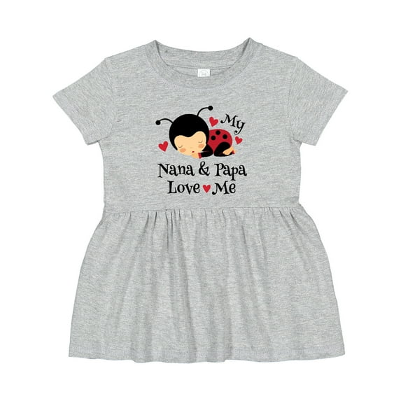 Inktastic Nana and Papa Love Me Baby Girls Baby Dress