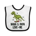 thumbnail image 1 of Inktastic Nana and Papa Love Me Dinosaur Grandson Boys Baby Bib, 1 of 4