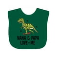 thumbnail image 1 of Inktastic Nana and Papa Love Me Dinosaur Grandson Boys Baby Bib, 1 of 4