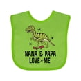 thumbnail image 1 of Inktastic Nana and Papa Love Me Dinosaur Grandson Boys Baby Bib, 1 of 4