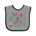 thumbnail image 1 of Inktastic Nana and Papa Love Me Girls Baby Bib, 1 of 4