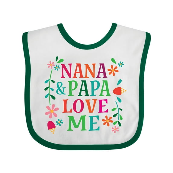Inktastic Nana and Papa Love Me Girls Baby Bib