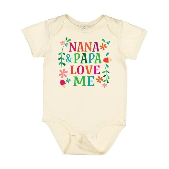 Inktastic Nana and Papa Love Me Girls Baby Bodysuit