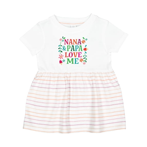 Inktastic Nana and Papa Love Me Girls Baby Dress