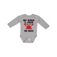 thumbnail image 1 of Inktastic Nana and Papa Love Me Grandson Boys or Girls Long Sleeve Baby Bodysuit, 1 of 5