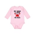 thumbnail image 1 of Inktastic Nana and Papa Love Me Grandson Boys or Girls Long Sleeve Baby Bodysuit, 1 of 5