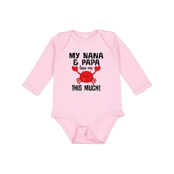 Inktastic Nana and Papa Love Me Grandson Boys or Girls Long Sleeve Baby Bodysuit