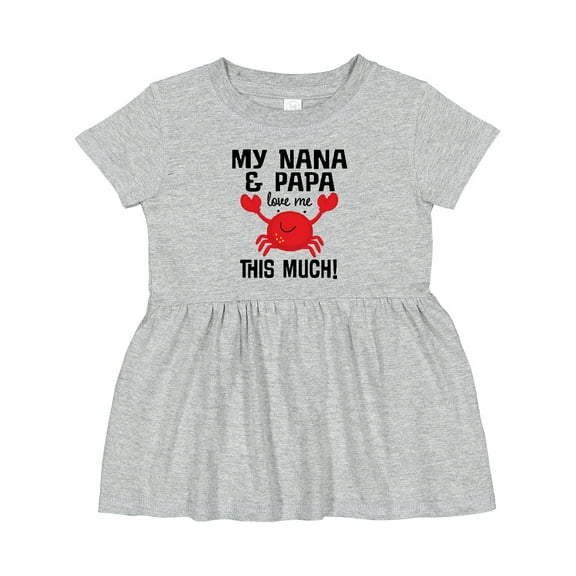 Inktastic Nana and Papa Love Me Grandson Girls Baby Dress