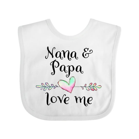 Inktastic Nana and Papa Love Me Heart Grandchild Boys or Girls Baby Bib