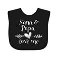 thumbnail image 1 of Inktastic Nana and Papa Love Me Heart Grandchild Boys or Girls Baby Bib, 1 of 4