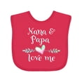 thumbnail image 1 of Inktastic Nana and Papa Love Me Heart Grandchild Boys or Girls Baby Bib, 1 of 4