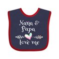thumbnail image 1 of Inktastic Nana and Papa Love Me Heart Grandchild Boys or Girls Baby Bib, 1 of 4