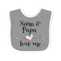 Inktastic Nana and Papa Love Me Heart Grandchild Boys or Girls Baby Bib
