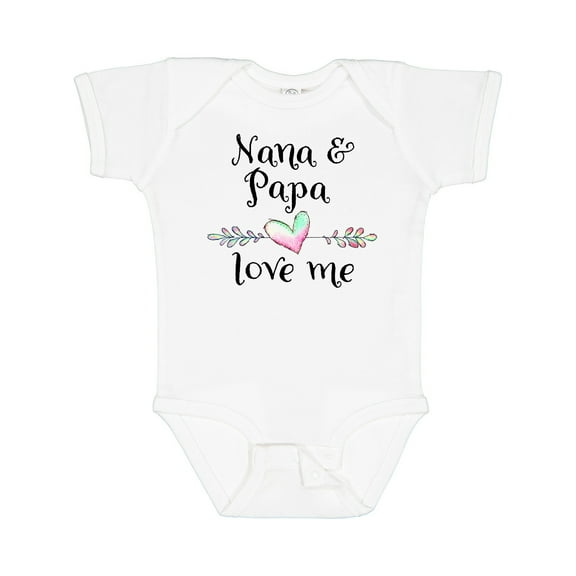 Inktastic Nana and Papa Love Me Heart Grandchild Boys or Girls Baby Bodysuit